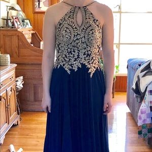 Dave and Johnny Keyhole Cutout Prom Dress